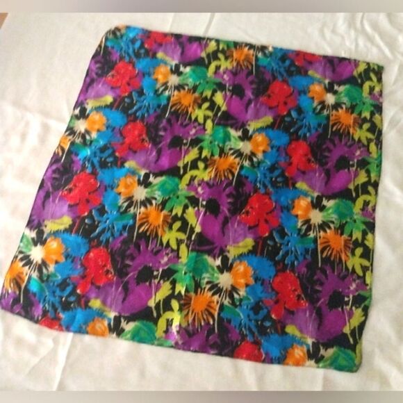 2 💯 Silk Scarf Neck Scarf Square Handkerchief Unisex Pocket Scarf - Picture 4 of 12